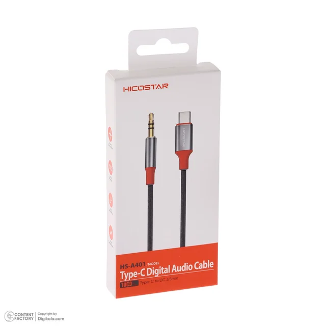 کابل تبدیل USB-C به AUX هایکواستار مدل HS-A401 طول 1 متر 101724586