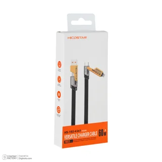 کابل تبدیل USB-C/USB به لایتنینگ/USB-C هایکواستار مدل HS-192-4 in1 60w طول 1 متر 101715923