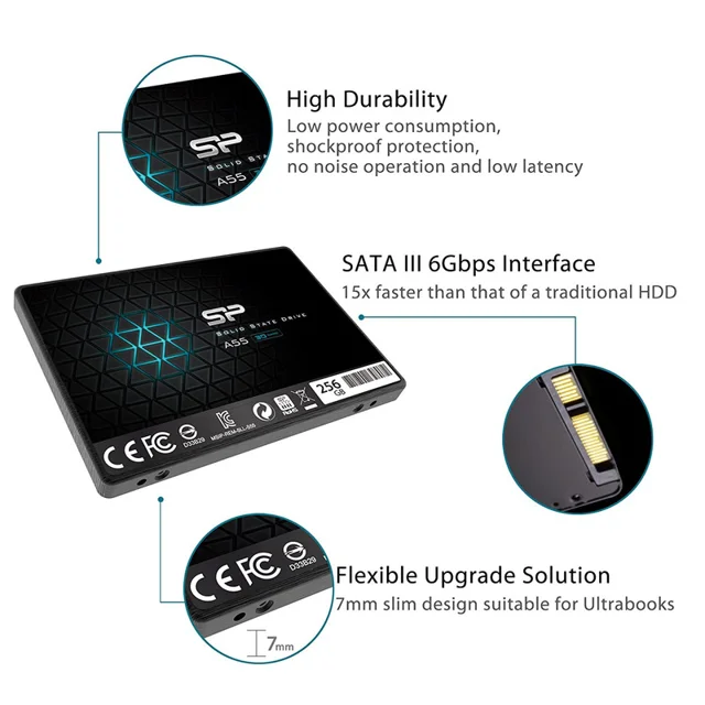 اس اس دی اینترنال SATA III سیلیکون پاور مدل Ace A55 ظرفیت 256 گیگابایت 102057253