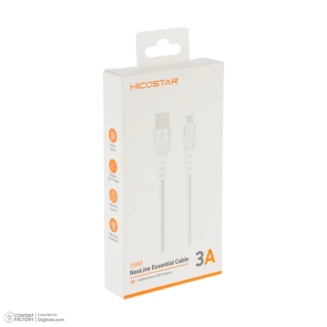 کابل تبدیل USB به microUSB هایکواستار مدل 119M طول 1 متر 101724569