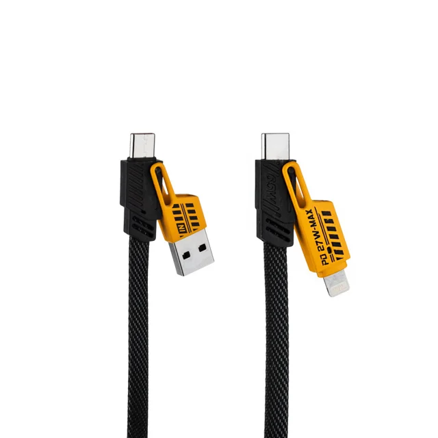 کابل تبدیل USB-C/USB به لایتنینگ/USB-C هایکواستار مدل HS-192-4 in1 60w طول 1 متر 101715919