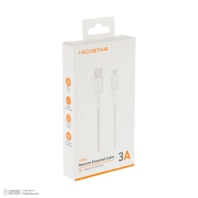 کابل تبدیل USB به microUSB هایکواستار مدل 119M طول 1 متر 101724565