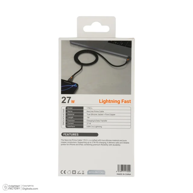 کابل تبدیل USB-C به لایتنینگ هایکواستار مدل 170C-L طول 1 متر 101715757