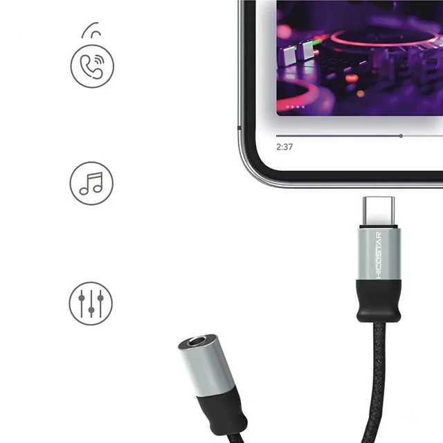 مبدل USB-C به جک 3.5 میلیمتری هایکواستار مدل HS-T12C 101715537