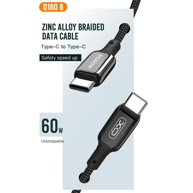 کابل تبدیل USB-C به USB-C ایکس او مدل Q-180B طول 1 متر 101727239