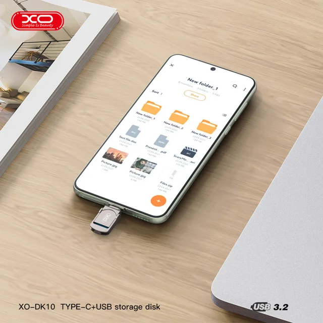 فلش مموری ایکس او مدل DK-10 ظرفیت 64 گیگابایت با رابط USB-C 101708198